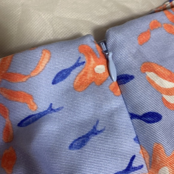 Talbots Canvas A-Line Skirt In Blue Sky Multi NWT - Picture 6 of 7